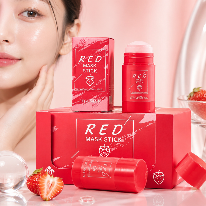Strawberry Red Brightening Mask Stick – Antioxidant, Radiance Boosting & Deep Nourishing Solid Face Mask