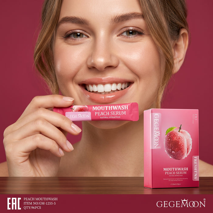 Peach Serum Mouthwash Sachet Mix – Refreshing Breath Freshening & Antibacterial Oral Care
