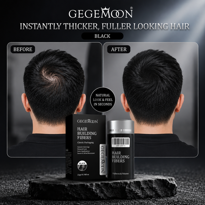 Natural Black Hair Fiber Powder 22g – Instant Thinning Hair Coverage, Volume Boosting & Natural Looking Finish