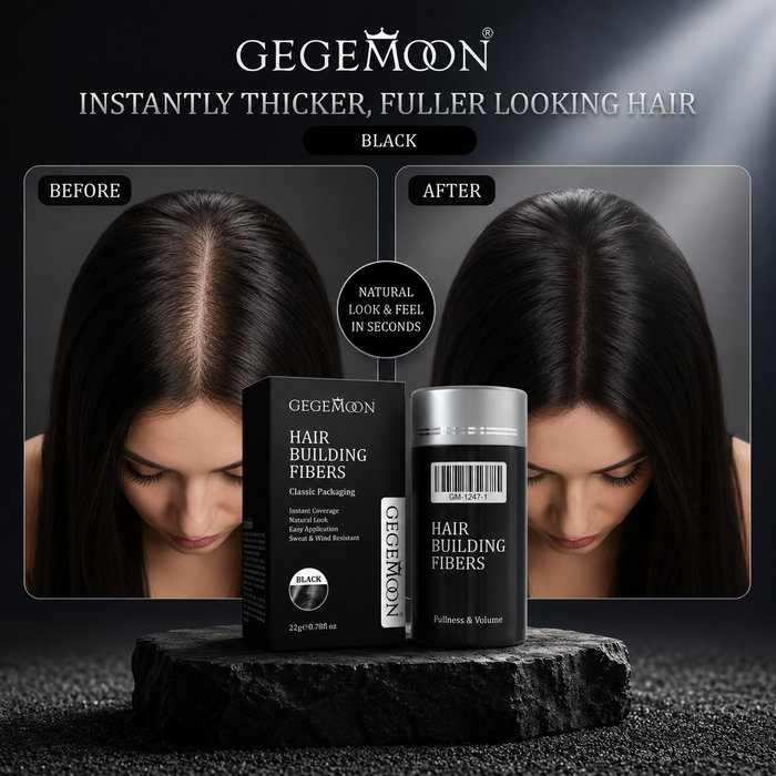 Natural Black Hair Fiber Powder 22g – Instant Thinning Hair Coverage, Volume Boosting & Natural Looking Finish