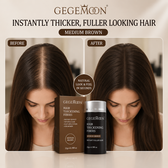 Medium Brown Hair Fiber Powder 22g – Instant Thinning Hair Coverage, Volume Boosting & Natural Looking Finish