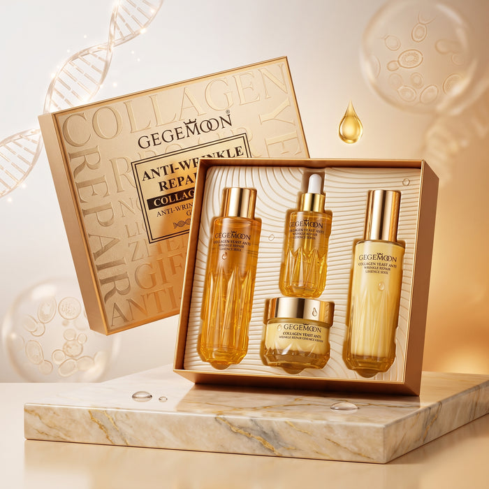 Collagen & Yeast 6-in-1 Skincare Set – Firming, Probiotic Brightening & Deep Hydrating Complete Routine Kit