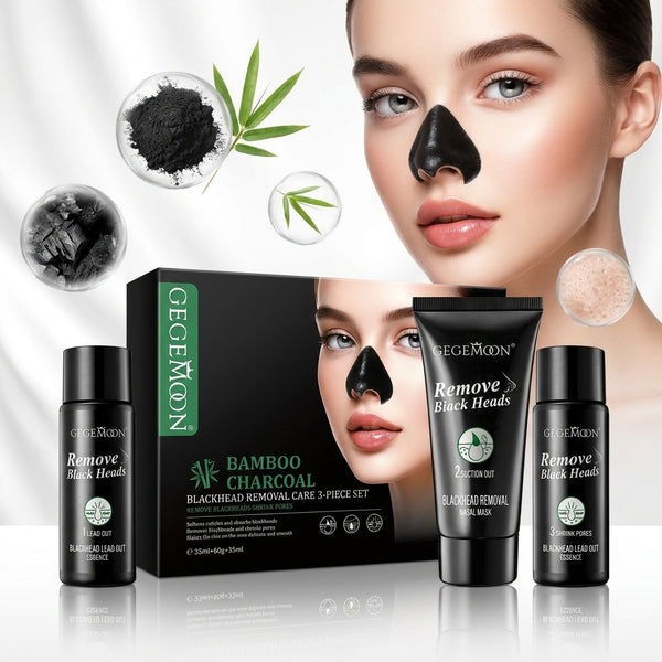 Bamboo Charcoal Black Mask Set – Deep Pore Cleansing, Blackhead Removing & Detoxifying Facial Mask Kit