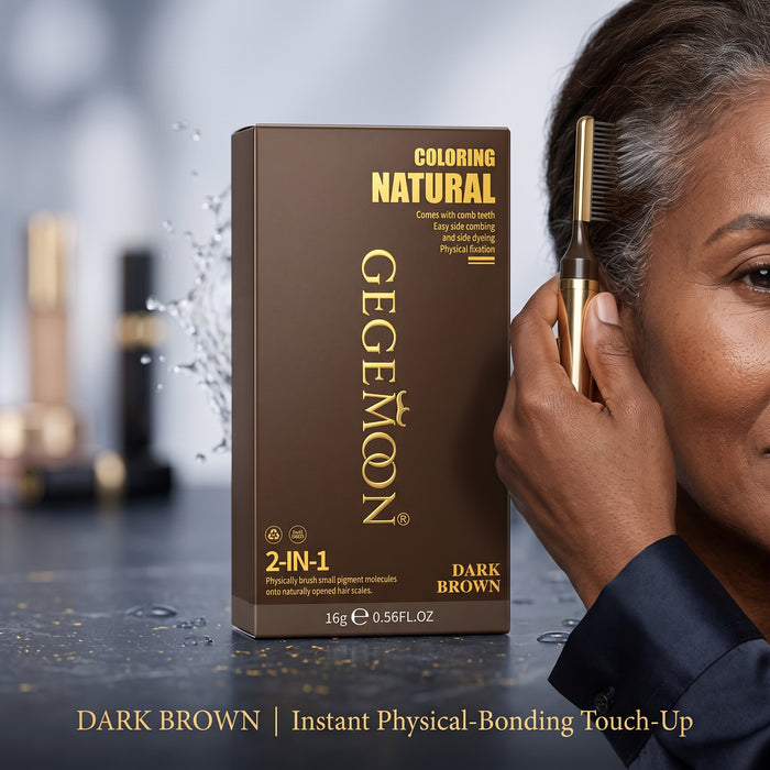 Dark Brown Hair Colour Pigment Stick with Brush – Instant Root Touch-Up, Grey Coverage & Hairline Filling Pen