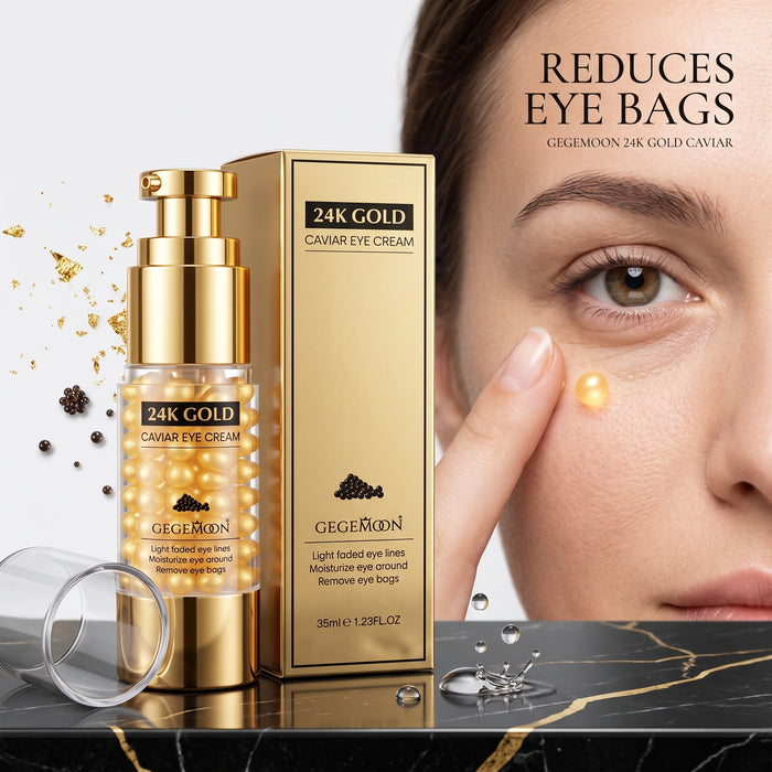 24K Gold & Caviar Luxury Eye Cream – Anti-Aging, Firming & Radiance Boosting Premium Under Eye Treatment