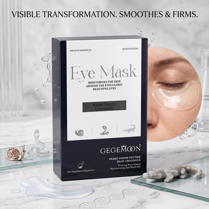 Snail + Snake + Crocodile Eye Mask Set – Brightening, Hydrating & Anti-Aging Under Eye Patch Collection