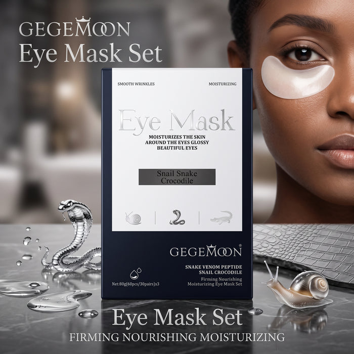 Snail + Snake + Crocodile Eye Mask Set – Brightening, Hydrating & Anti-Aging Under Eye Patch Collection