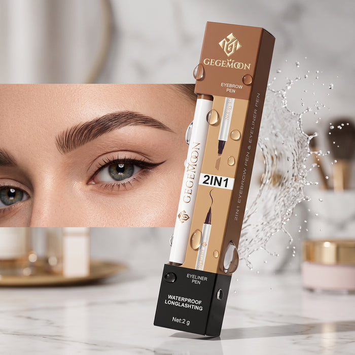 Eyebrow Pencil & Brush Set 2-in-1 – Defining, Filling & Natural Looking Brow Styling Kit
