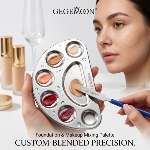 Professional Makeup Mixing Palette – Stainless Steel Foundation Blending & Color Mixing Tool for Artists