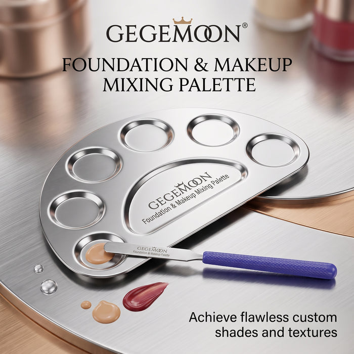 Professional Makeup Mixing Palette – Stainless Steel Foundation Blending & Color Mixing Tool for Artists