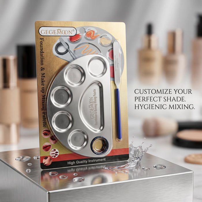 Professional Makeup Mixing Palette – Stainless Steel Foundation Blending & Color Mixing Tool for Artists