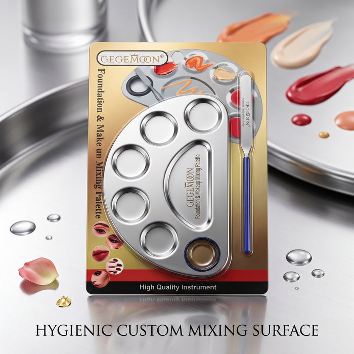 Professional Makeup Mixing Palette – Stainless Steel Foundation Blending & Color Mixing Tool for Artists