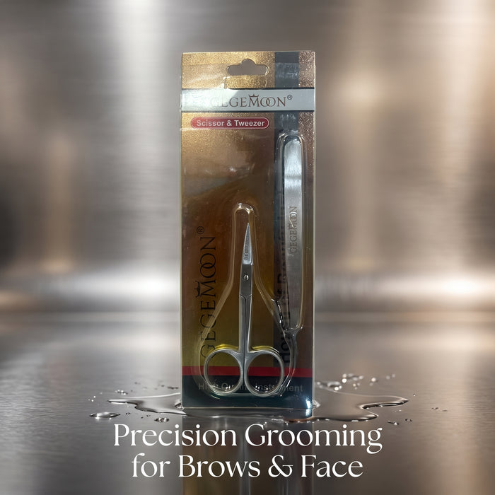 2-in-1 Scissors & Tweezer Beauty Tools Kit – Precision Grooming, Stainless Steel & Multi-Purpose Set