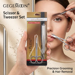 2-in-1 Scissors & Tweezer Beauty Tools Kit – Precision Grooming, Stainless Steel & Multi-Purpose Set