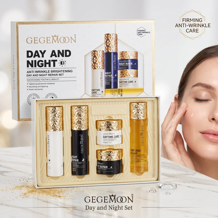 Day & Night Complete Skincare Set – AM Brightening & PM Repair Dual Routine Kit for 24-Hour Skin Care