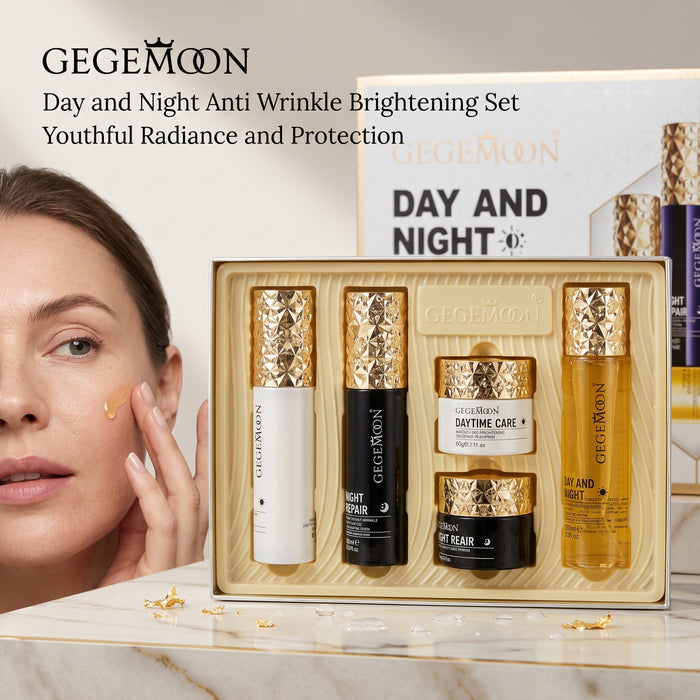 Day & Night Complete Skincare Set – AM Brightening & PM Repair Dual Routine Kit for 24-Hour Skin Care