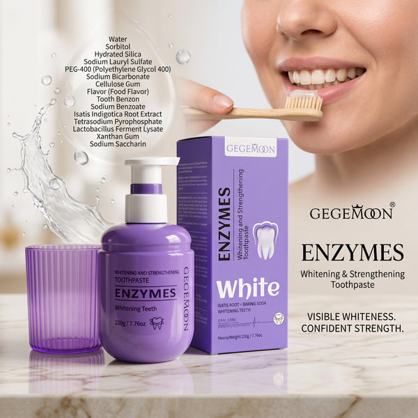 White Enzyme Whitening Toothpaste – Advanced Stain Removing, Enamel Safe & Brightening Daily Dental Care