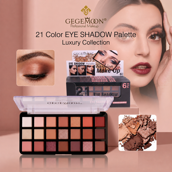 21-Color Eyeshadow Palette B – Rich Pigmented Matte & Shimmer Shades for Versatile Day & Night Eye Looks