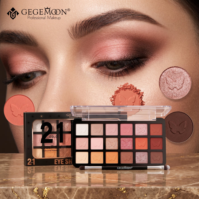 21-Color Eyeshadow Palette A – Rich Pigmented Matte & Shimmer Shades for Versatile Day & Night Eye Looks