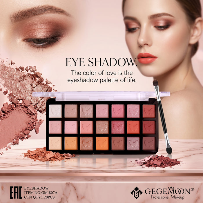 21-Color Eyeshadow Palette A – Rich Pigmented Matte & Shimmer Shades for Versatile Day & Night Eye Looks