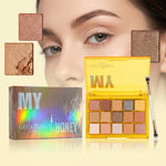 My Honey 15-Color Eyeshadow Palette – Warm Nude & Golden Shades for Everyday & Glam Eye Makeup