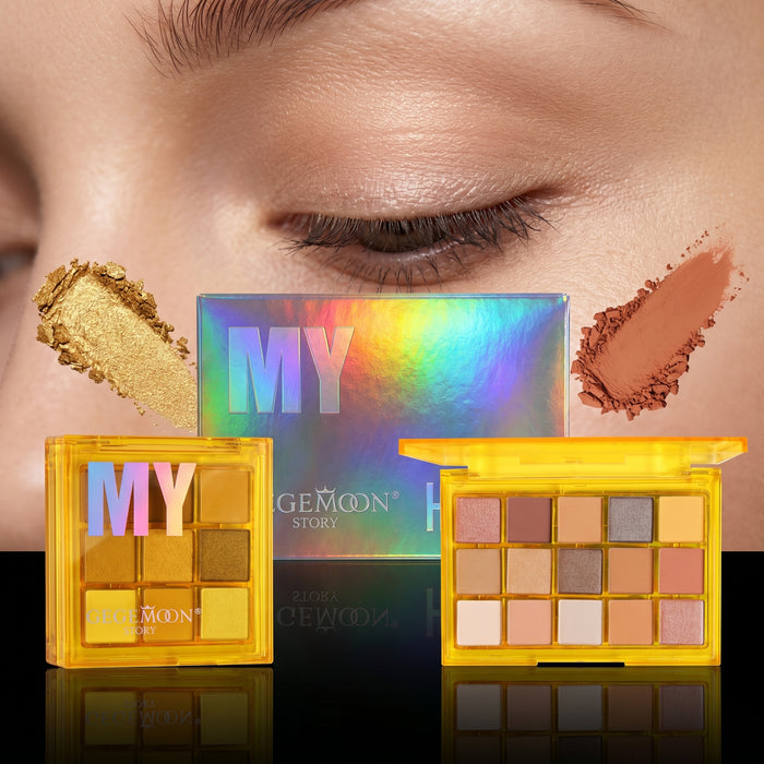 My Honey 15-Color Eyeshadow Palette – Warm Nude & Golden Shades for Everyday & Glam Eye Makeup