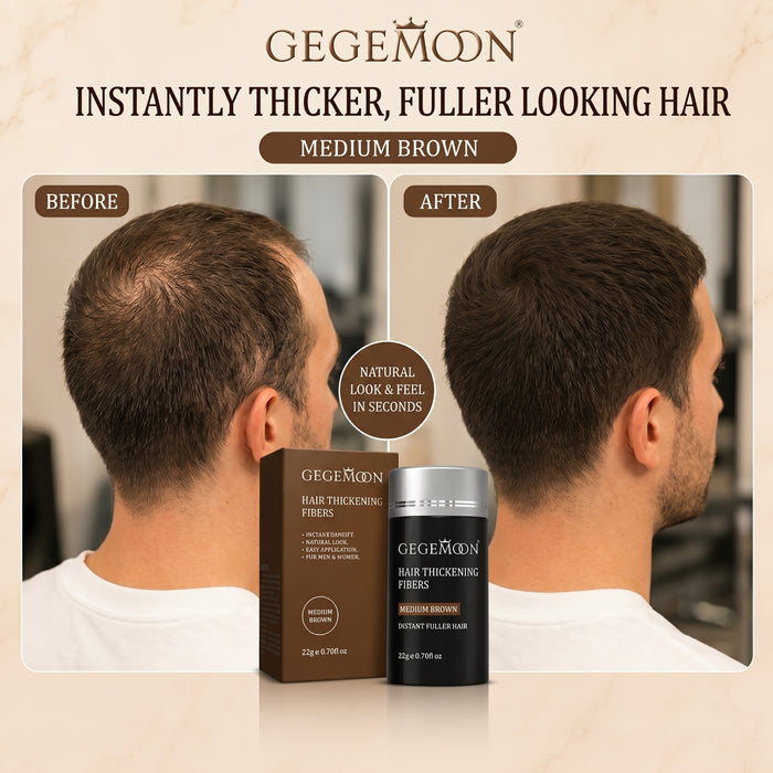 Medium Brown Hair Fiber Powder 22g – Instant Thinning Hair Coverage, Volume Boosting & Natural Looking Finish