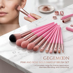 13-in-1 Professional Makeup Brush Set – Complete Face & Eye Blending, Contouring & Application Kit with Pouch
