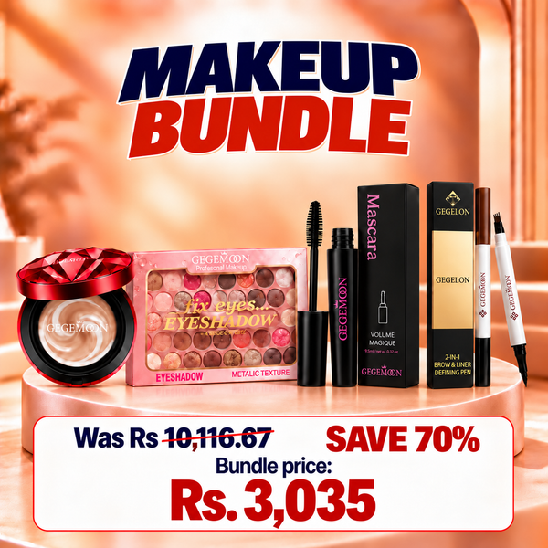 GEGEMOON 4-in-1 Makeup Bundle – Foundation + Eyeshadow + Mascara + Brow Pen