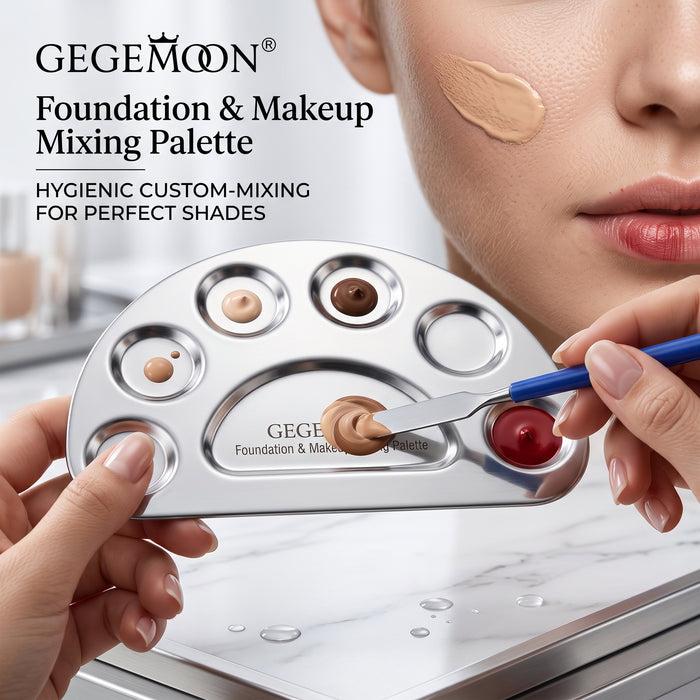 Professional Makeup Mixing Palette – Stainless Steel Foundation Blending & Color Mixing Tool for Artists
