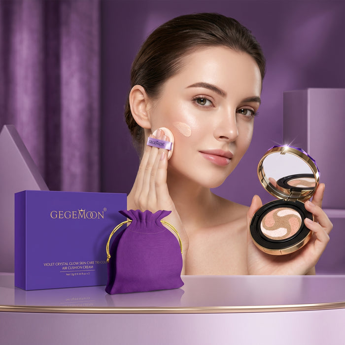 2-in-1 Fancy Air Cushion Foundation & Concealer – Lightweight Full Coverage, Natural Glow & Long-Lasting Makeup (Shade 1)