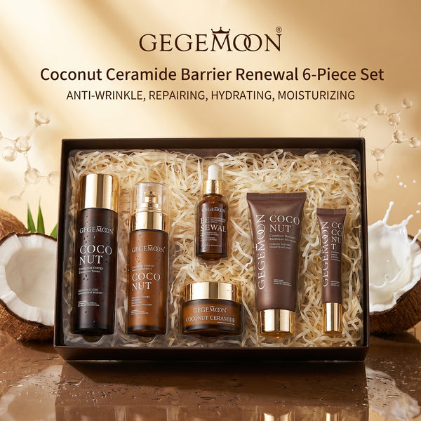 Coconut & Ceramide 6-in-1 Skincare Set – Deep Moisturizing, Skin Barrier Repair & Softening Routine Kit