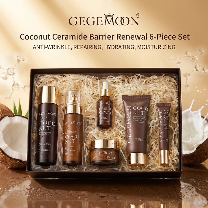 Coconut & Ceramide 6-in-1 Skincare Set – Deep Moisturizing, Skin Barrier Repair & Softening Routine Kit