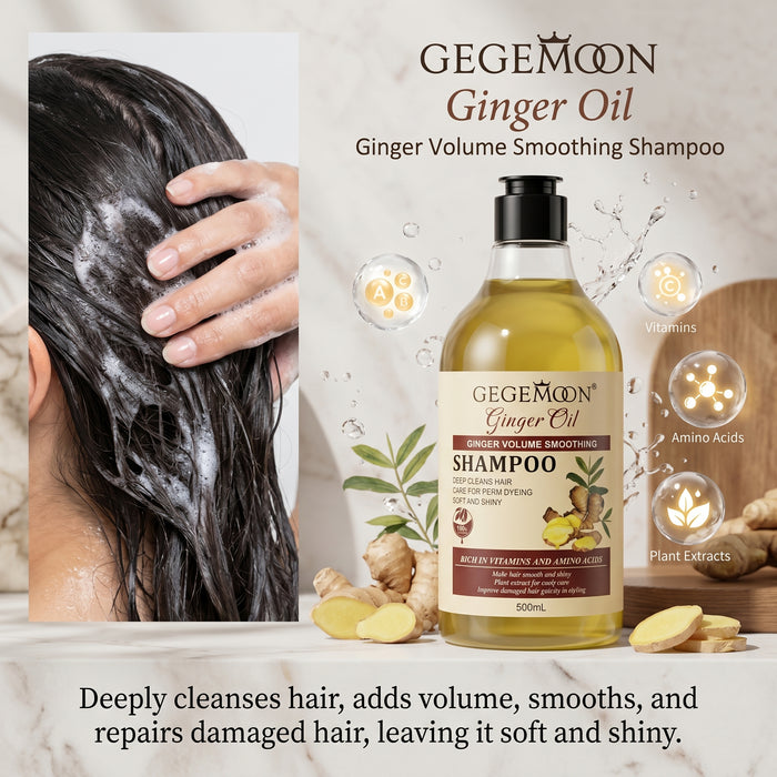 Ginger Volume Boosting Shampoo 500ml – Scalp Stimulating, Strengthening & Thickening Hair Care Formula