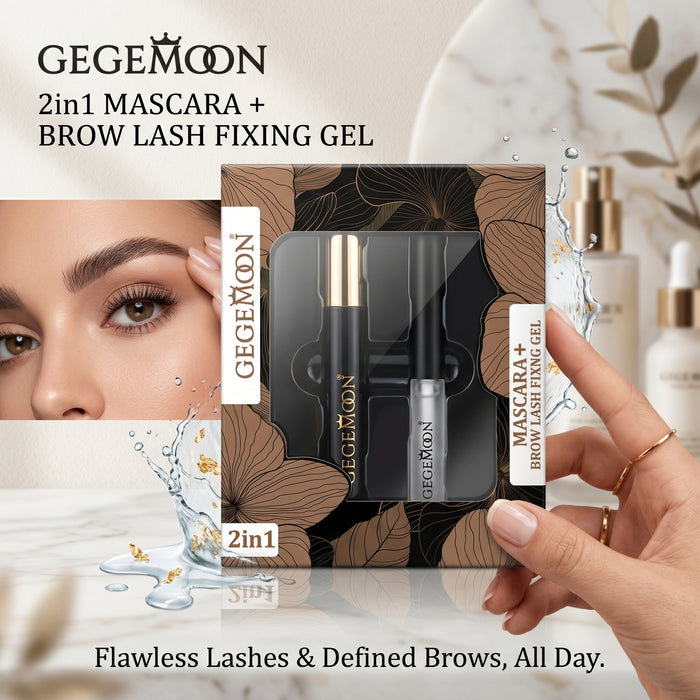 Mascara & Brow Lash Fixing Gel, 2-in-1 – Volume Boosting Mascara & Long-Lasting Brow Setting Gel Duo