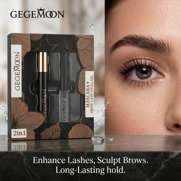 Mascara & Brow Lash Fixing Gel, 2-in-1 – Volume Boosting Mascara & Long-Lasting Brow Setting Gel Duo