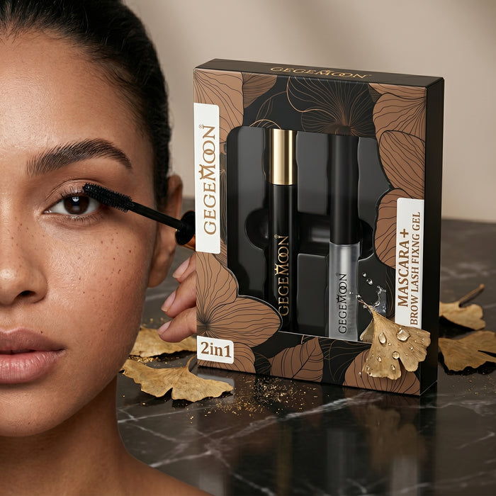 Mascara & Brow Lash Fixing Gel, 2-in-1 – Volume Boosting Mascara & Long-Lasting Brow Setting Gel Duo