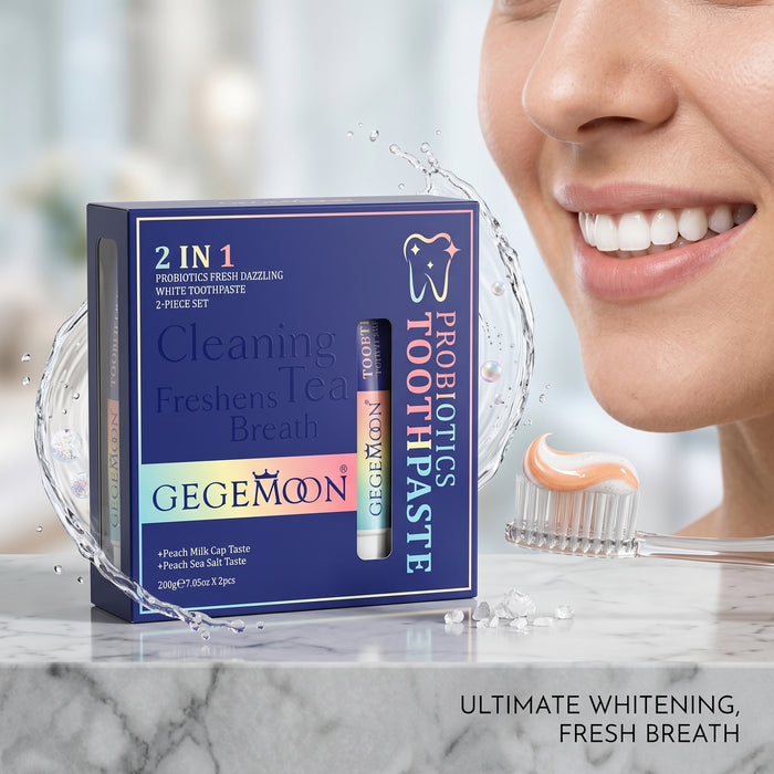 Probiotics 2-in-1 Toothpaste Set 200g + 200g – Microbiome Balancing, Whitening & Fresh Breath Dual Pack