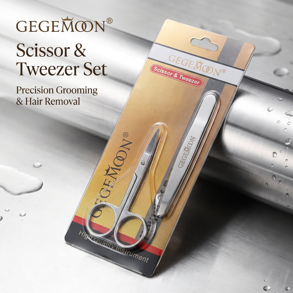 2-in-1 Scissors & Tweezer Beauty Tools Kit – Precision Grooming, Stainless Steel & Multi-Purpose Set