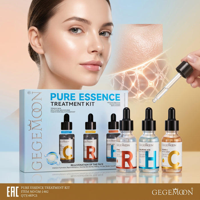Pure Essence Treatment Serum Set 3-in-1 – Brightening, Anti-Aging & Deep Hydrating Concentrated Serum Collection