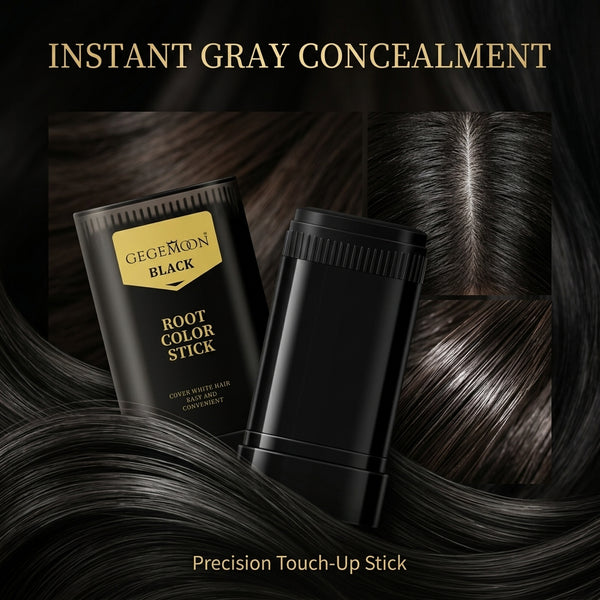 Black Hair Colour Pigment Stick with Brush – Instant Root Touch-Up, Grey Coverage & Hairline Filling Pen