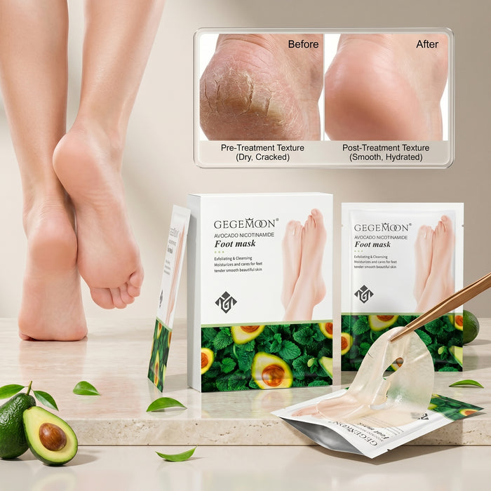 Avocado 3-in-1 Foot Mask – Deep Moisturizing, Exfoliating & Softening Treatment for Dry & Cracked Feet