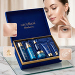 Blueberry & Hyaluronic Acid 6-in-1 Skincare Set – Antioxidant Brightening, Deep Hydrating & Plumping Routine Kit