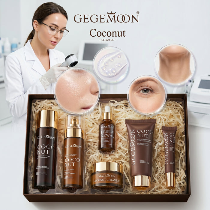 Coconut & Ceramide 6-in-1 Skincare Set – Deep Moisturizing, Skin Barrier Repair & Softening Routine Kit