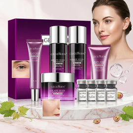Grape Seed 9-in-1 Complete Skincare Set – Antioxidant Brightening, Anti-Aging & Deep Hydrating Routine Kit