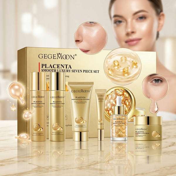 Placenta Extract 7-in-1 Skincare Set – Intensive Regenerating, Anti-Aging & Deep Nourishing Routine Kit