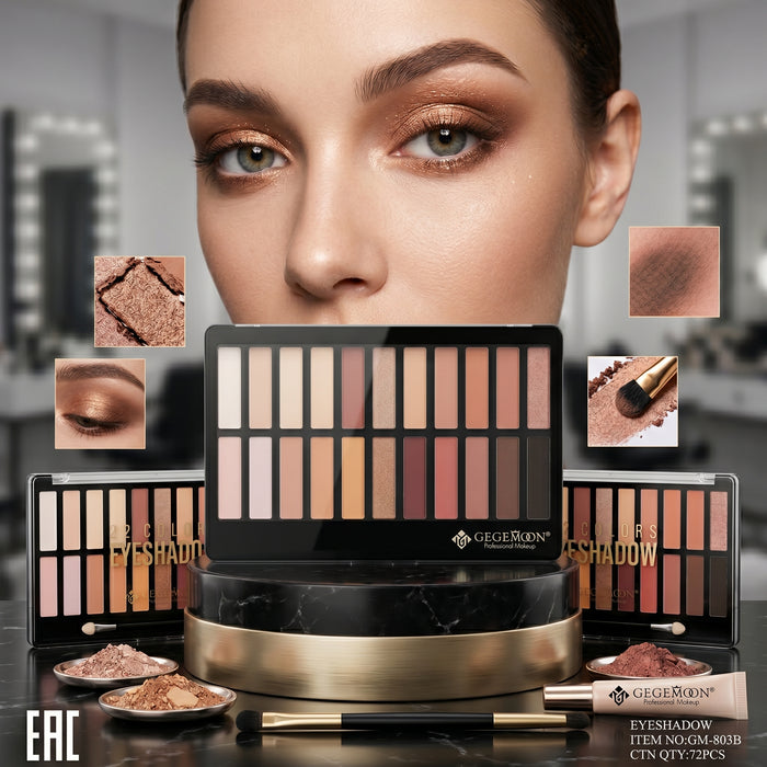 22-Color Eyeshadow Palette B – Blendable Matte & Shimmer Shades for Everyday & Special Occasion Eye Makeup