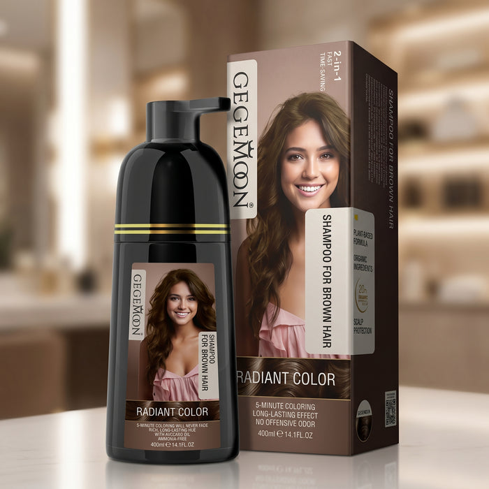 2-in-1  Hair Colour & Shampoo 400ml – Long-Lasting Color with Shine Finish (Brown)