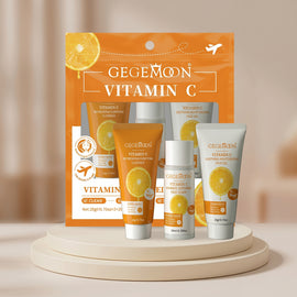 Vitamin C 3-in-1 Complete Skincare Travel Set – Compact Daily Beauty Kit for On-the-Go Skin Care