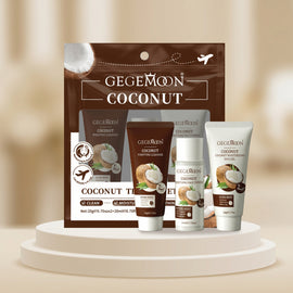 Coconut 3-in-1 Complete Skincare Travel Set – Compact Daily Beauty Kit for On-the-Go Skin Care